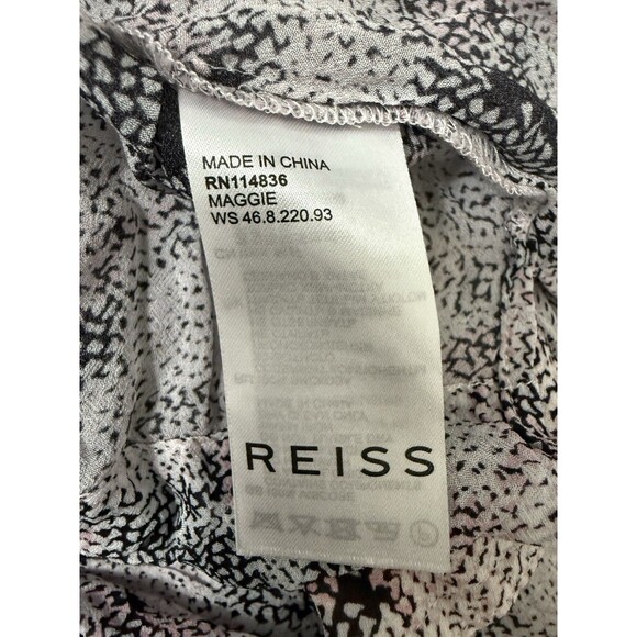 Reiss Women's Size 12 Multicolor Abstract Circle Print Maggie Button Up Blouse - Picture 9 of 10